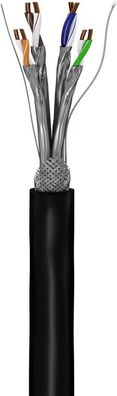 CAT 6A Outdoor Netzwerkkabel, S/FTP (PiMF), schwarz, 100m