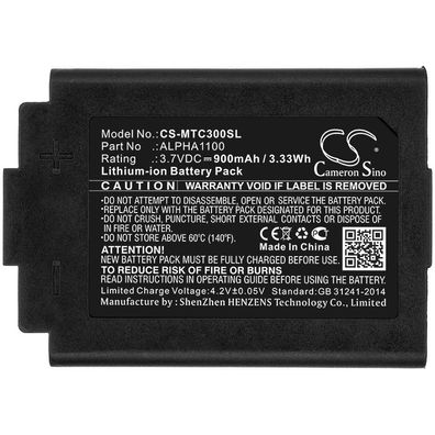 Ersatzakku - CS-MTC300SL - 3M TAC300 / ALPHA1100 - 3,7 Volt 900mAh Li-Ion