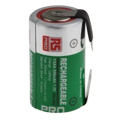 RS PRO - Industrieakku - HR-1/2AA - 1,2 Volt 550mAh Ni-MH - Lötfahne