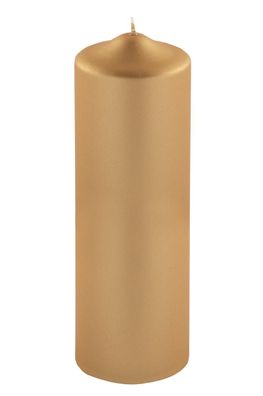 Fink CANDLE, metallic Stumpenkerze, Paraffin, goldfarben, L. 8 cm, B. 8 cm, H. 25