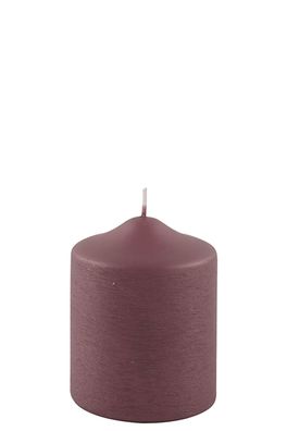 Fink CANDLE, gebürstet metallic Stumpenkerze, Paraffin, bordeaux, L. 8 cm, B. 8
