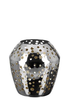 Fink SHEILA, Windlicht ohne Glas, Eisen, glatt, silberfarben, L. 24 cm, B. 24 cm,
