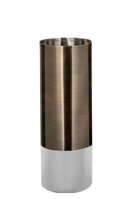 Fink VITO, Vase, Edelstahl , gebürstet, silberfarben, bronze, H. 20 cm, D. 13 cm
