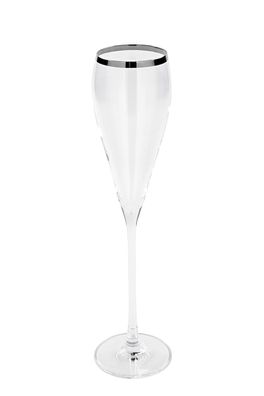 Fink Platinum2, Champagnerglas, Platinumauflage, silberfarben, transparent, L. 6