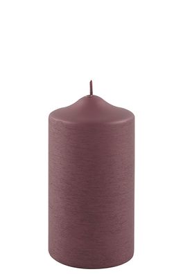 Fink CANDLE, gebürstet metallic Stumpenkerze, Paraffin, bordeaux, L. 8 cm, B. 8