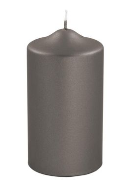 Fink CANDLE, metallic Stumpenkerze, Paraffin, mocca, L. 8 cm, B. 8 cm, H. 15 cm,