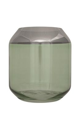 Fink SMILLA, Teelichthalter, Silberfolie, glatt, hellgrün, silberfarben, H. 21