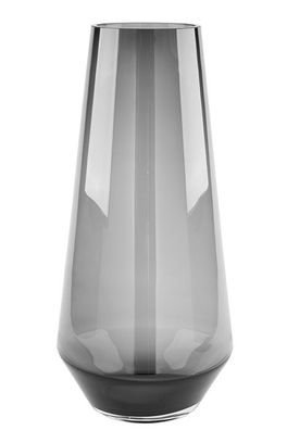 Fink LINEA, Vase, Glas, glatt, grau, L. 17 cm, B. 17 cm, H. 36 cm, D. 17 cm Höhe:
