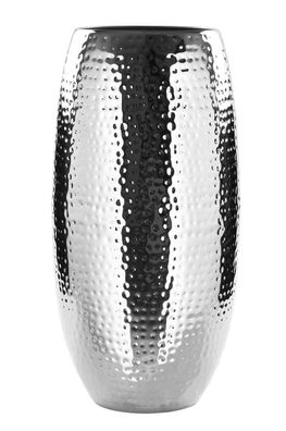 Fink AFRICA, Vase, Eisen, gehämmert, silberfarben, L. 21 cm, B. 21 cm, H. 40 cm