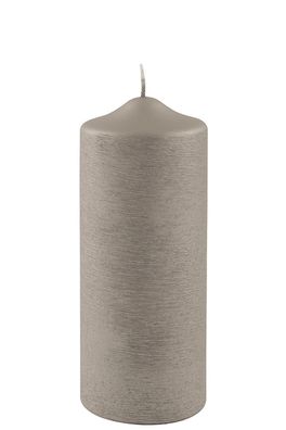 Fink CANDLE, gebürstet metallic Stumpenkerze, Paraffin, stein, L. 8 cm, B. 8 cm,