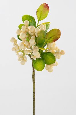 Fink Beerenzweig, Kunstblume, Kunstfasern, creme, H. 33 cm Höhe: 33.00 cm 188115