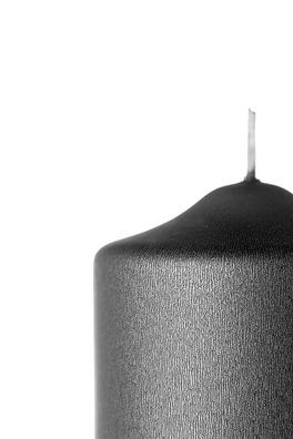 Fink CANDLE, metallic Stumpenkerze, Paraffin, Velvet, grau, L. 8 cm, B. 8 cm, H