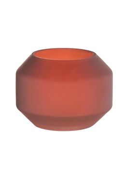 Fink EILEEN, Teelichthalter, Glas, matt, rot, H. 12 cm, D. 15 cm 116102