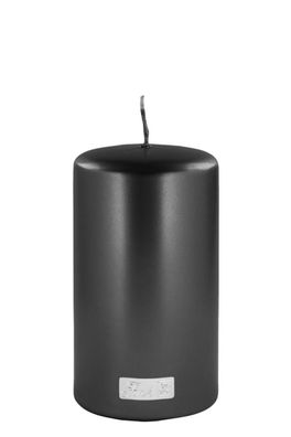 Fink CANDLE, metallic Stumpenkerze, Paraffin, schwarz, L. 8 cm, B. 8 cm, H. 15