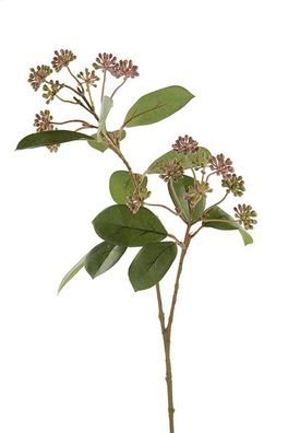 Fink ZWEIG, Kunstblume, Kunstfasern, grün, braun, rose, L. 10 cm, B. 10 cm, H. 58
