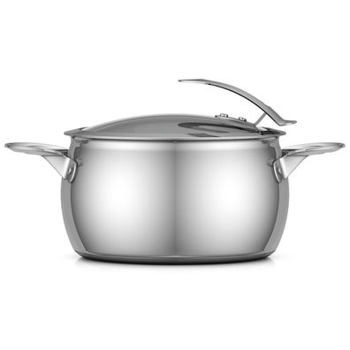 SKK Edelstahl Kochtopf Ø 24 cm Induktion Suppentopf Universaltopf mit Glasdeckel