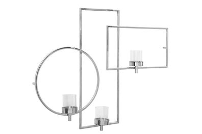Fink ESCALA, Wandleuchter, Glas, silberfarben, L. 25 cm, B. 107 cm, H. 88 cm Höhe: