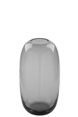 Fink BRASIL, Vase, Glas, glatt, grau, L. 16 cm, B. 16 cm, H. 30 cm, D. 17 cm Höhe: