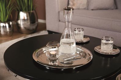 Fink SMILLA, Teelichthalter, Silberfolie, glatt, silberfarben, transparent, L. 9