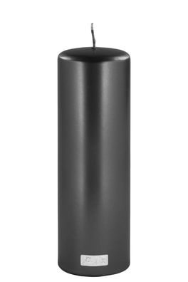 Fink CANDLE, metallic Stumpenkerze, Paraffin, schwarz, L. 8 cm, B. 8 cm, H. 25