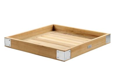 Fink EZ-DIEGO, Tablett, Teakholz , braun, L. 45 cm, B. 45 cm, H. 7 cm Höhe: 7.00