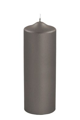 Fink CANDLE, metallic Stumpenkerze, Paraffin, mocca, L. 8 cm, B. 8 cm, H. 25 cm,