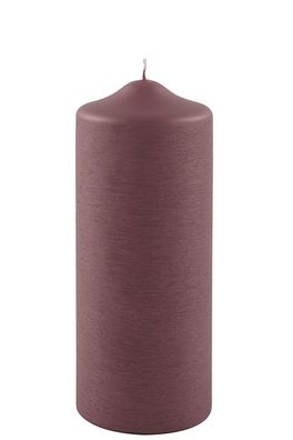 Fink CANDLE, gebürstet metallic Stumpenkerze, Paraffin, bordeaux, L. 8 cm, B. 8
