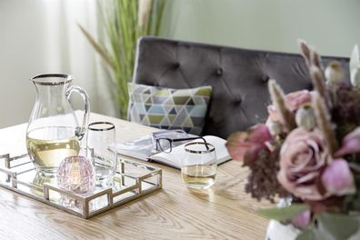 Fink Platinum2, Whiskyglas, Trinkglas, Platinumauflage, silberfarben, transparent,