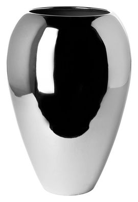 Fink MALANA, Vase, Eisen, glatt, silberfarben, L. 21 cm, B. 21 cm, H. 32 cm, D
