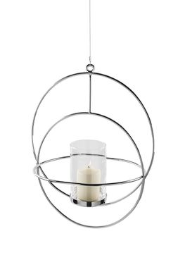 Fink LUA, Teelichthalter, Aluminium, vernickelt, silberfarben, L. 44 cm, B. 37