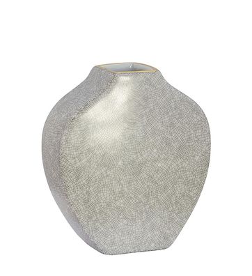Fink MINTA, Vase, Porzellan, hellgrau, L. 6 cm, B. 15 cm, H. 18 cm Höhe: 17.50 cm