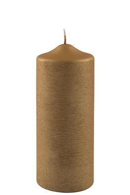 Fink CANDLE, gebürstet metallic Stumpenkerze, Paraffin, goldfarben, L. 8 cm, B. 8