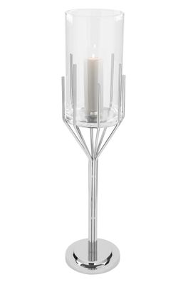 Fink LUXOR, Windlicht, Edelstahl, vernickelt, silberfarben, H. 110 cm, D. 25 cm