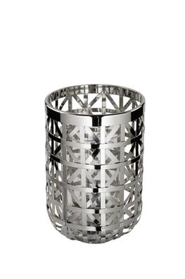 Fink JORIS, Windlicht mit Glas, Glas, silberfarben, H. 33 cm, D. 22 cm Höhe: 33.00