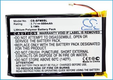 Ersatzakku - CS-SFM8SL - JNC SSF-M805 / SSF-M810 - 3,7 Volt 850mAh Li-Ion