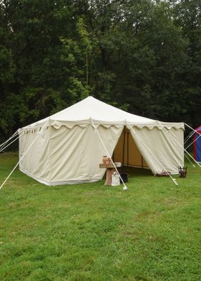 Ritterzelt Herold, 6 x 6 m, 425 gsm, naturfarben