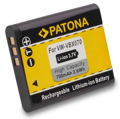 Patona - Ersatzakku VW-VBX070 kompatibel zu Pentax D-Li88 / Sanyo DB-L80 - 3,7