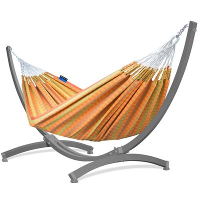 Potenza Hängematte 220x160 mit Verzinkung Tytan Gestell für 2 Personen 350kg