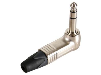 Neutrik - 3-POLIGER 6.35mm WINKEL-KLINKENSTECKER 90° MIT NICKEL-GEHÄUSE UND VERNIC
