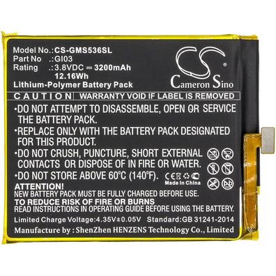 Ersatzakku - CS-GMS536SL - Gigaset Me pure / Gi03 / GS53-6 - 3,8 Volt 3200mAh