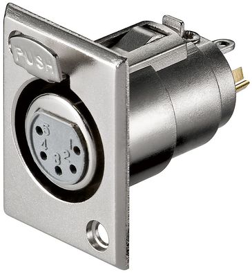 Mikrofon-Einbaubuchse, 5 Pin - mit Verriegelung und vergoldeten Kontakten