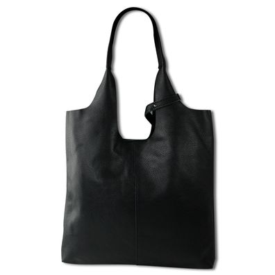 Toscanto Damen Shopper Leder Tasche schwarz OTT166SS1