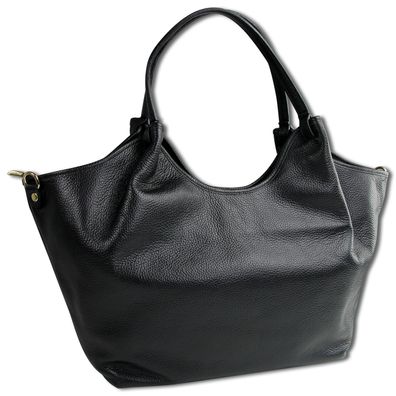 Toscanto Damen Handtasche Schultertasche Leder Tasche schwarz OTTM109SS