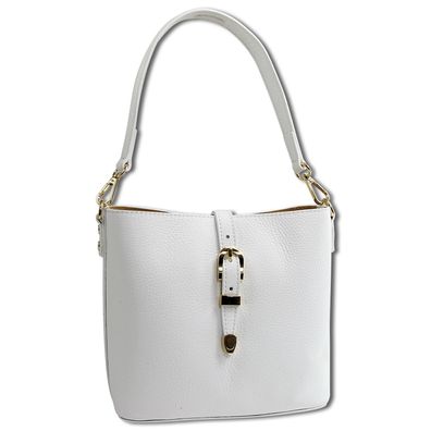 Toscanto Damen Umhängetasche Leder Tasche weiß OTTM812UW