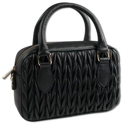 Toscanto Damen Handtasche Schultertasche Leder Tasche schwarz OTTM815SS