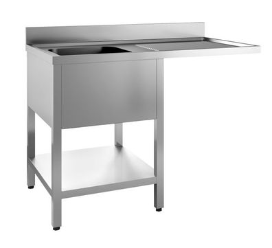 Combisteel Spültisch 120x70 cm für Spülmaschine – 1 Becken links, mit Grundboden
