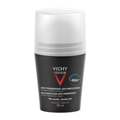 Vichy Homme Anti-Transpirant Roll-On fuer empfindliche Haut, 48 Stunden Schutz, 5