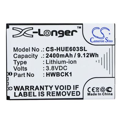 Ersatzakku - CS-HUE603SL - HUAWEI 601HW / HWBCK1 - 3,8 Volt 2400mAh Li-ion