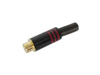 Velleman - CA062R - Cinch-Buchse - Vergoldete Spitze - Schwarzes Metallgehäuse - Rot