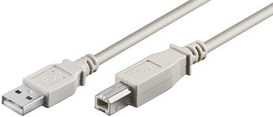 USB 2.0 Hi-Speed Kabel, Grau - USB 2.0-Stecker (Typ A) > USB 2.0-Stecker (Typ B)